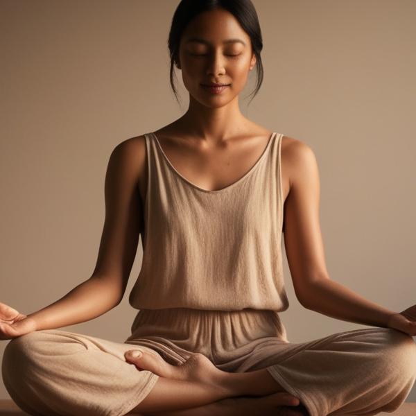 Person sitting cross-legged in a meditative pose.